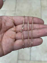 14K Rose Gold Over 925 Sterling Silver Box  Adjustable 1.3mm Chain, Silver, Sterling Silver Chain, 925 Sterling Silver, Finished Necklace